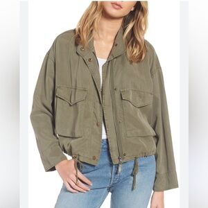Splendid Olive Drab Wilder Tencel Crop Utility Jacket S